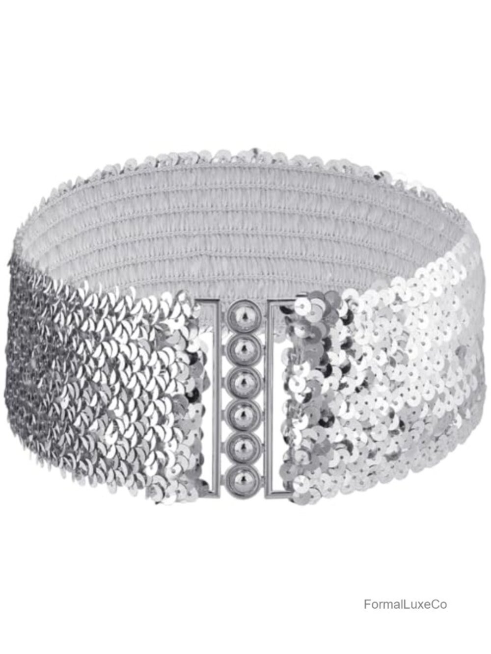 Wide Elastic Sequin Belt for Dressy Occasions Sparkle Party